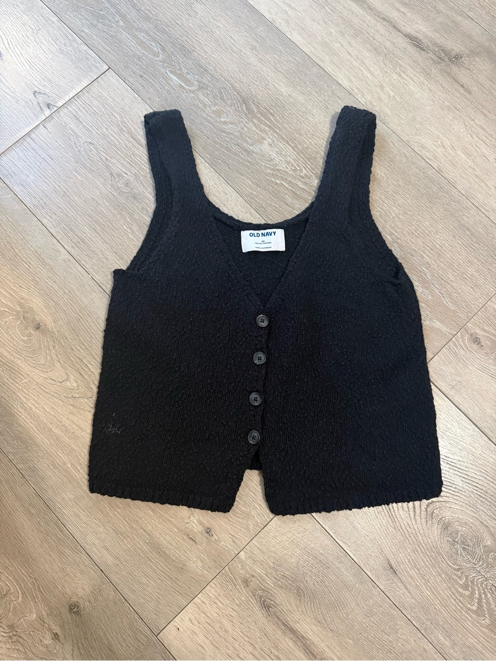 Old Navy Black Knit Button-Front Women's Sweater Vest
